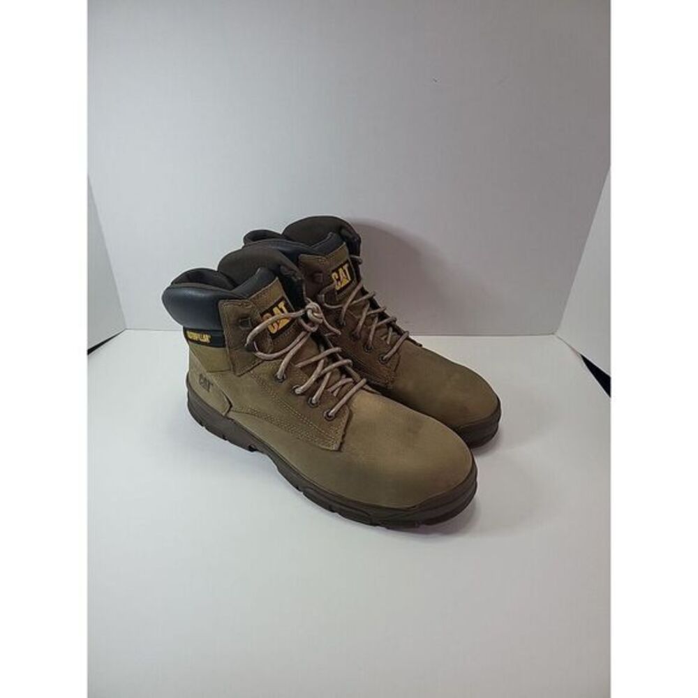 CAT Caterpillar P91268 Men's‎ Sz 14 Mobilize Alloy Toe Fossil Leather Work Boots